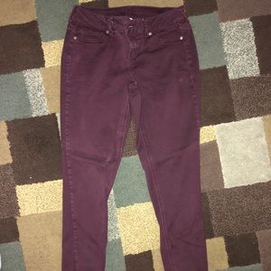 Purple skinny jeans